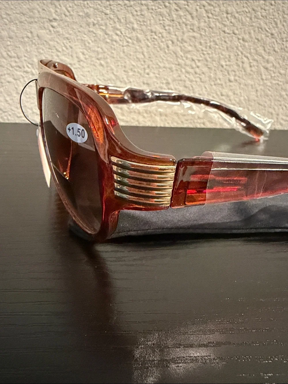 JM New York +1.50 Womens Brown Tortoiseshell Aviator Sunglasses